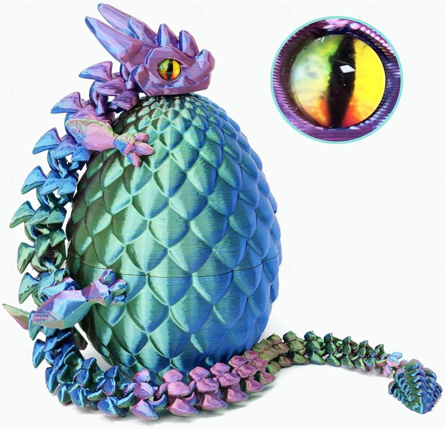 velikonoční 3D tištěná dračí vejce s drakem uvnitř, nezbytnosti do velikonočních košíků, náplně do velikonočních vajíček s tajemným krystalovým drakem, kloubová fidget zvířátka vytištěná 3D tištěnými 2026 - $16.99 –P1