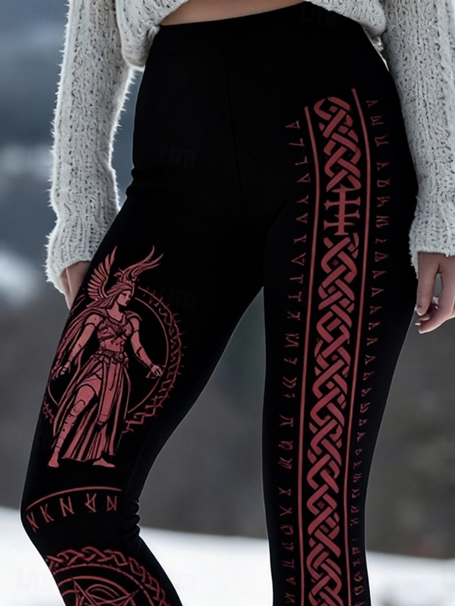 Damen Leggings Urlaub Vintage Lässig Volle Länge Hohe Taille Blumen Grafik Komfort Weich Bequem Hohe Elastizität Täglich Outdoor Urlaub Schwarz Frühling Herbst Schmale Passform 2026 - $22.99 –P2