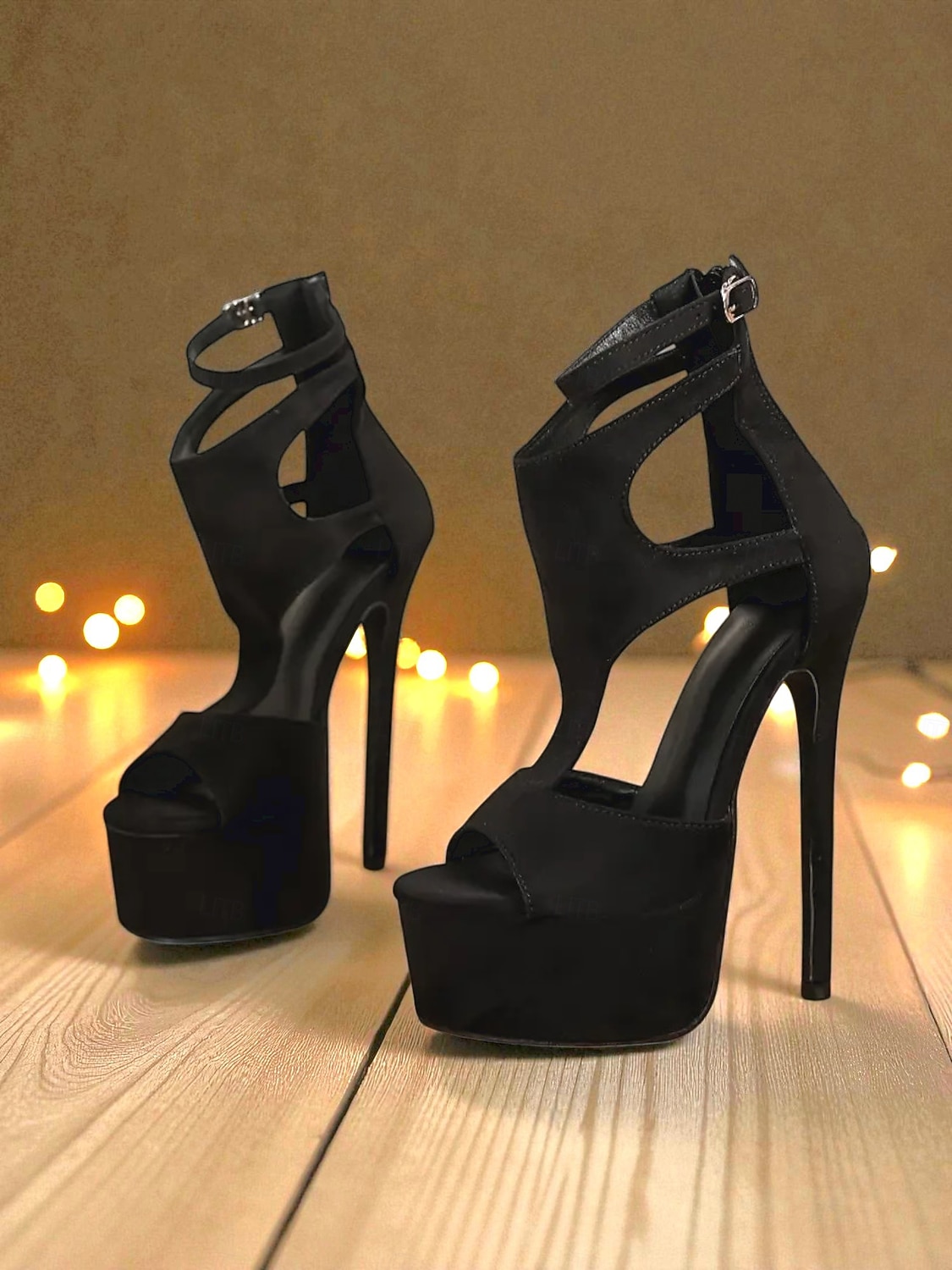 sandali con tacco a spillo da donna - sandali con plateau alto e punta aperta, cinturino alla caviglia con intaglio, stile sexy per le feste &eventi del club del 2026 a $54.99 –P5