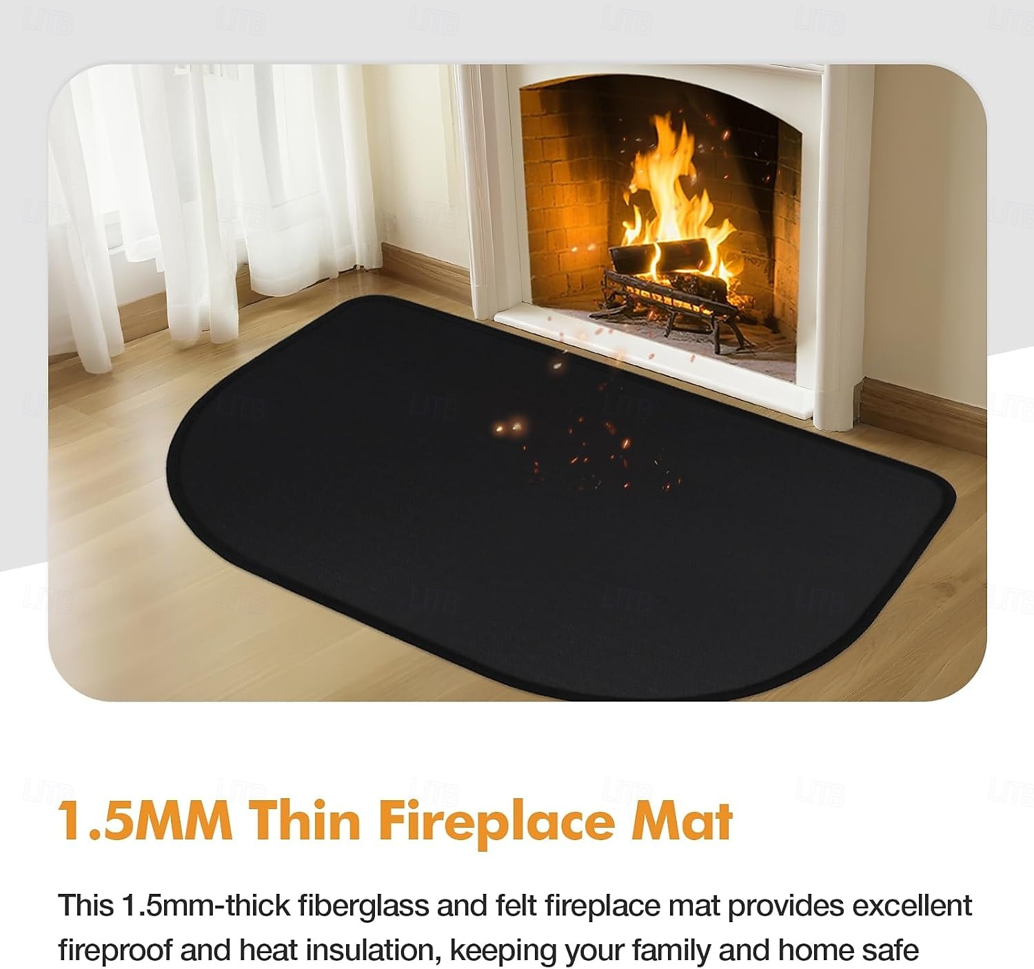 Alfombra para chimenea de 2' x 3'6'' x 0.06'', resistente al fuego, con base de fibra de vidrio y antideslizante, para chimeneas, resistente al fuego, almohadillas para estufas de leña, para 2026 - $28.99 –P5