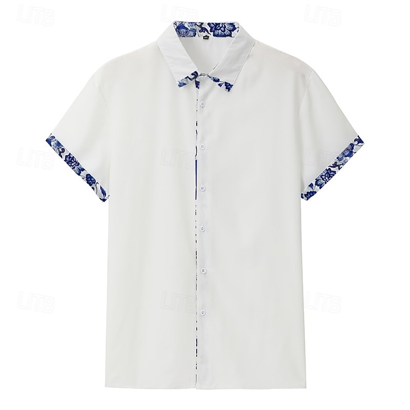 Per uomo Camicia Camicia Estiva Camicia con Bottoni Nero Bianco Blu marino Azzurro Manica Corta Floreale Blocco di colori Collo ripiegato Streetwear Casuale Bottonato Abbigliamento Poliestere Sport del 2026 a $23.99 –P1