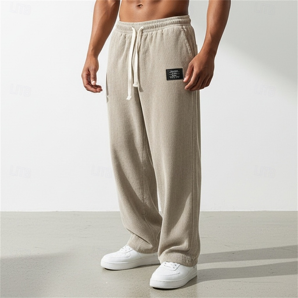 Herren Jogginghose Hose Cordhose Freizeithose Kordelzug Elastischer Bund Gerader Schnitt Einfach Komfort Volle Länge Täglich Sport im Freien Ferien Urlaub Mode Blau Schwarz Mikroelastisch 2026 - $26.99 –P7