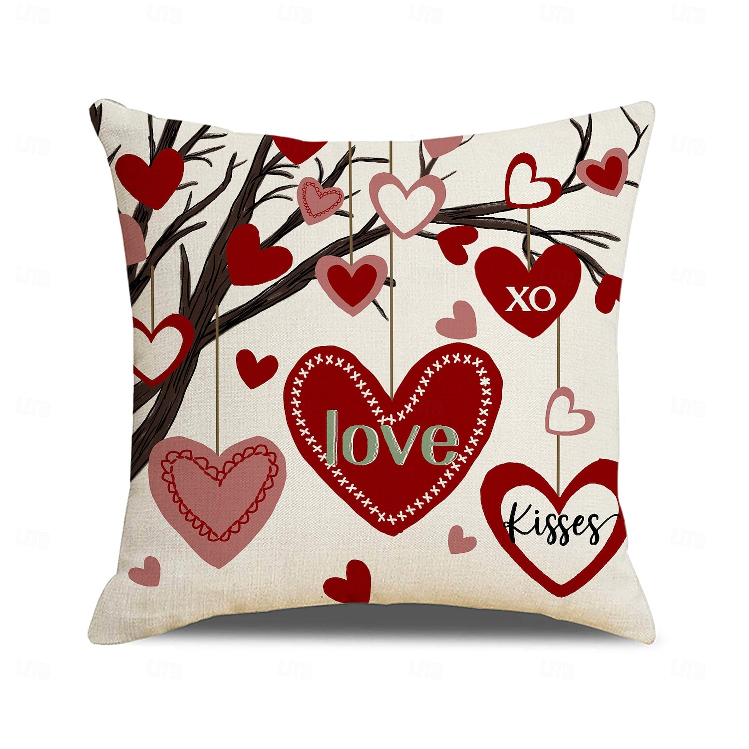 Valentin-napi piros szív alakú párnahuzat, vászon betűmintás párna, romantikus hangulatú dekoráció kanapéra, otthoni díszpárna nappaliba 2026 - $13.99 –P6