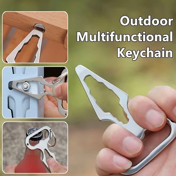 Porte-clés multifonctionnel 3 pièces pour l'extérieur, conception durable et compacte, idéal pour le camping, la randonnée et le quotidien, comprenant un ouvre-bouteille, des mini-outils et un porte-clés. de 2026 ? $10.99 –P1
