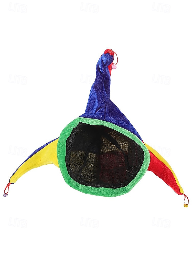 כובע ליצן של ג'סטר מרדי גרא ומערכת אף ליצן – מושלם לקרנבל ומסיבות מסכה 2026 - $11.99 –P7