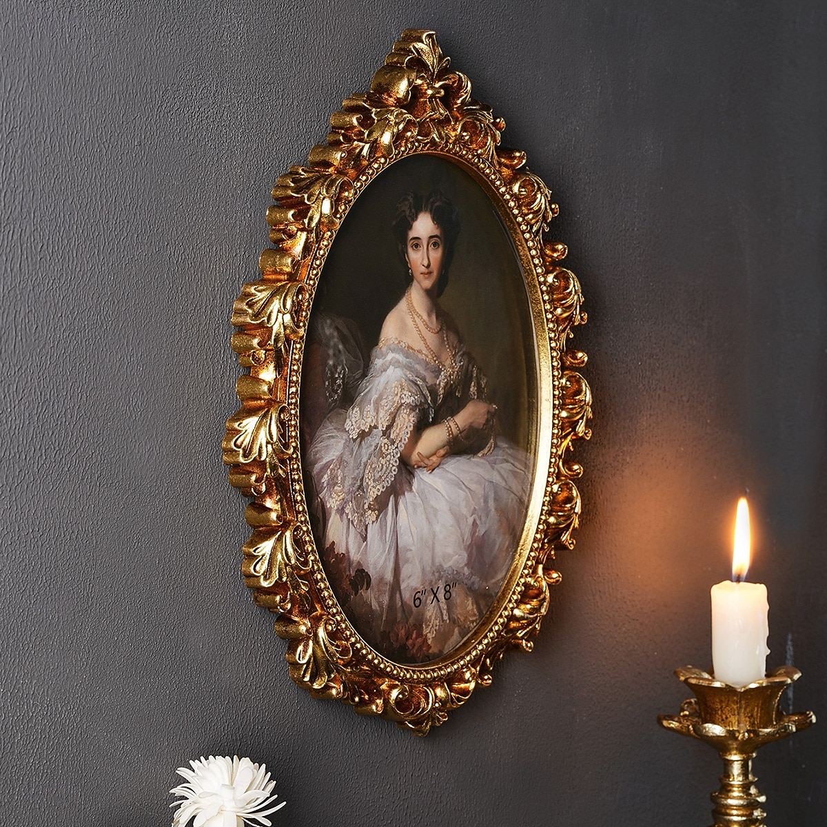 إطار صور جداري مزخرف بنقوش ذهبية على الطراز الأوروبي القديم، مصنوع من مادة الراتنج، مناسب لعرض الصور العائلية وجلسات التصوير. 2026 - $22.99 –P4