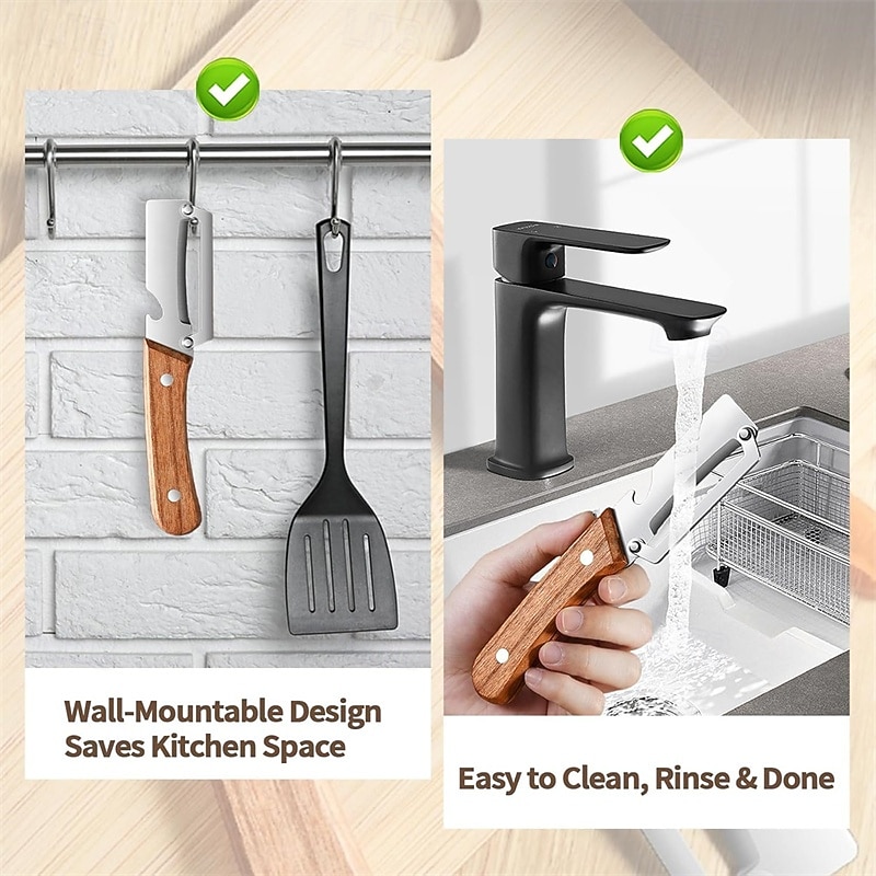 3PC 3-in-1 Multifunctional Vegetable Peeler Stainless Steel Blade with Wooden Handle Professional Kitchen Slicer 2026 - $6.99 –P6