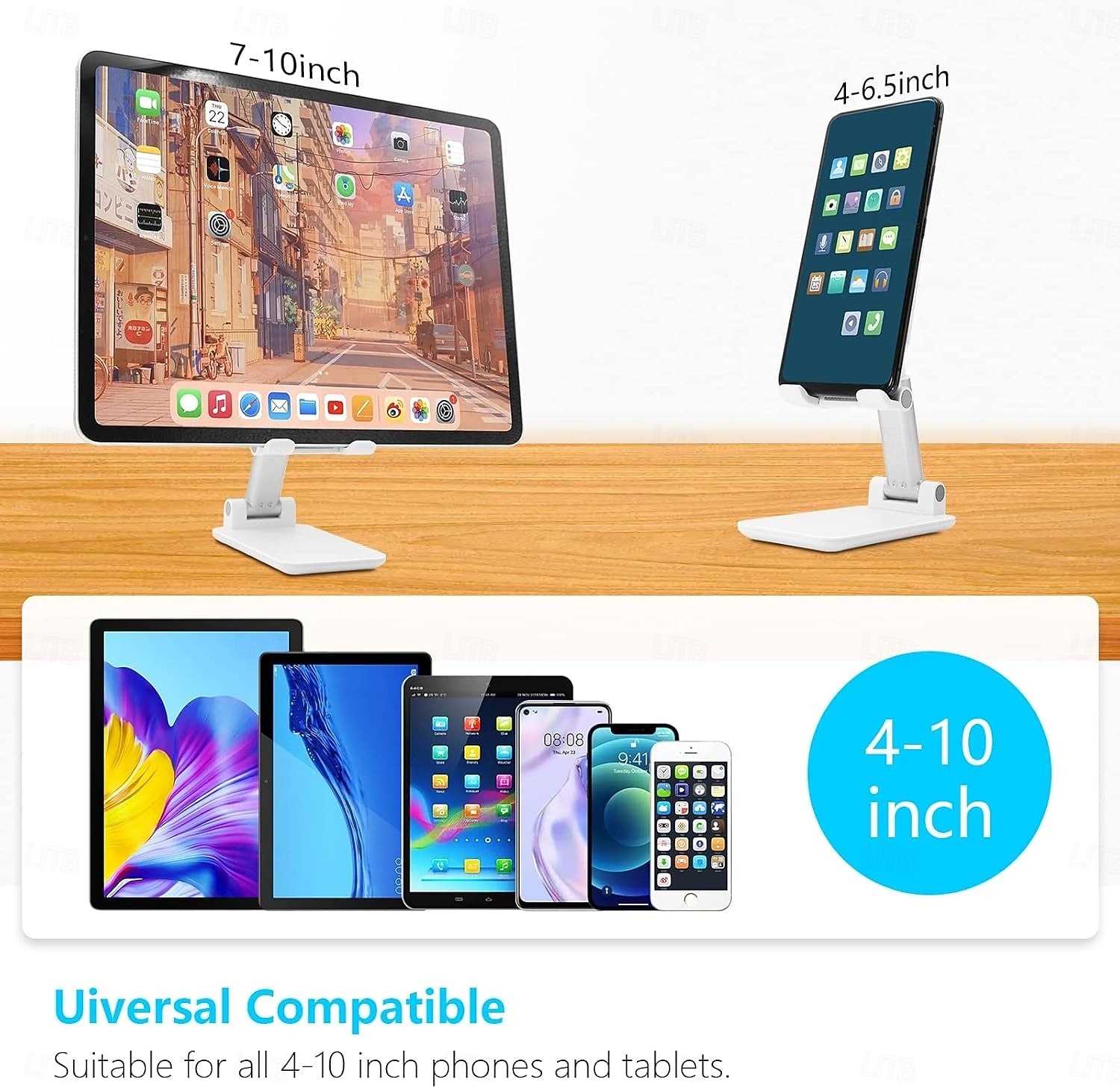 Suport telefon pliabil cu 3 bucăți, suport telefon desktop, unghi și înălțime reglabile, compatibil cu toate telefoanele de 4-10 inci, ideal pentru birou și utilizare pe tabletă 2026 - $19.99 –P4