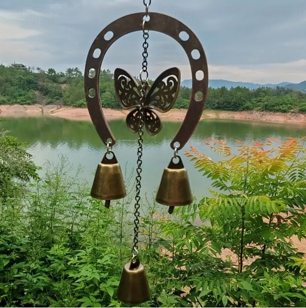 A Lucky Horseshoe Owl Wind Chime, Outdoor Iron Art Love Wind Chime, Vintage Horseshoe Design, Valentine's Day Iron Nail Wind Chime Home Decoration for Good Luck in Love, Perfect Garden Ornament 2026 - $10.99 –P15