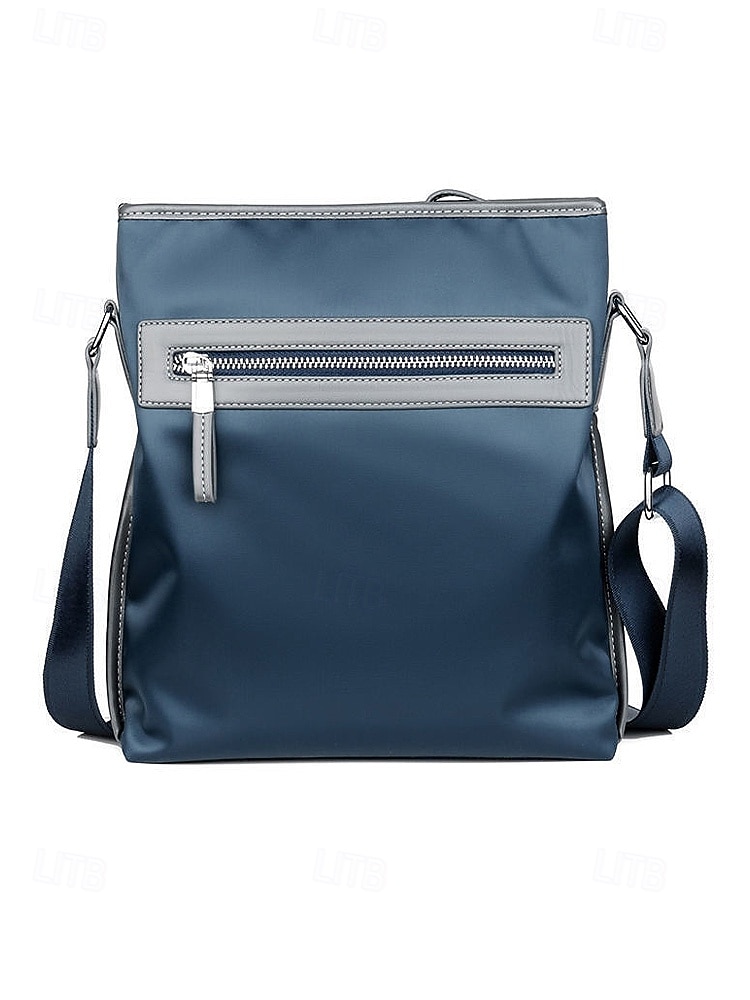 borsa a tracolla impermeabile in tessuto Oxford da uomo – grande capacità, design multitasche, disponibile in blu e nero del 2026 a $19.99 –P8