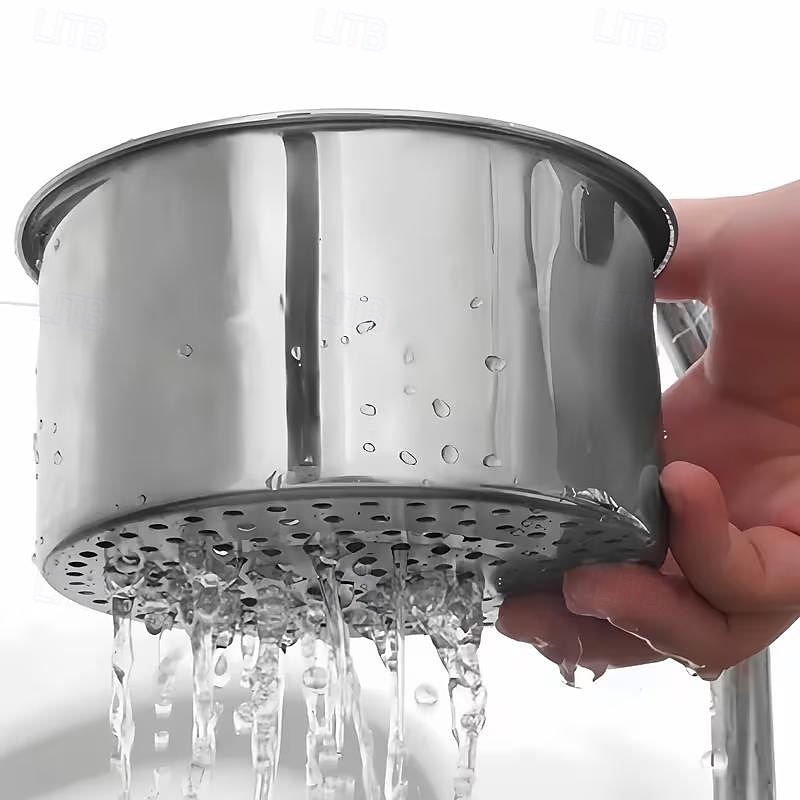 4 stk. kraftig avløpskurv i rustfritt stål til undervasken - plassbesparende kjøkkenorganisator med enkel rengjøring, solid konstruksjon, elegant design, moderne oppvaskkumtilbehør til kjøkken 2026 - $15.99 –P5