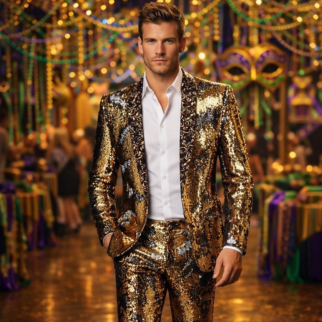 2026年 ディスコ 1980年代 テールコート プラスサイズ 長袖 ディスコ スパンコール 仮装 男性用 カーニバルコスチューム マスカレード クラブ プライドパレード プライド月間 成人 コート オールシーズン  コレクション – $77.99 –P1