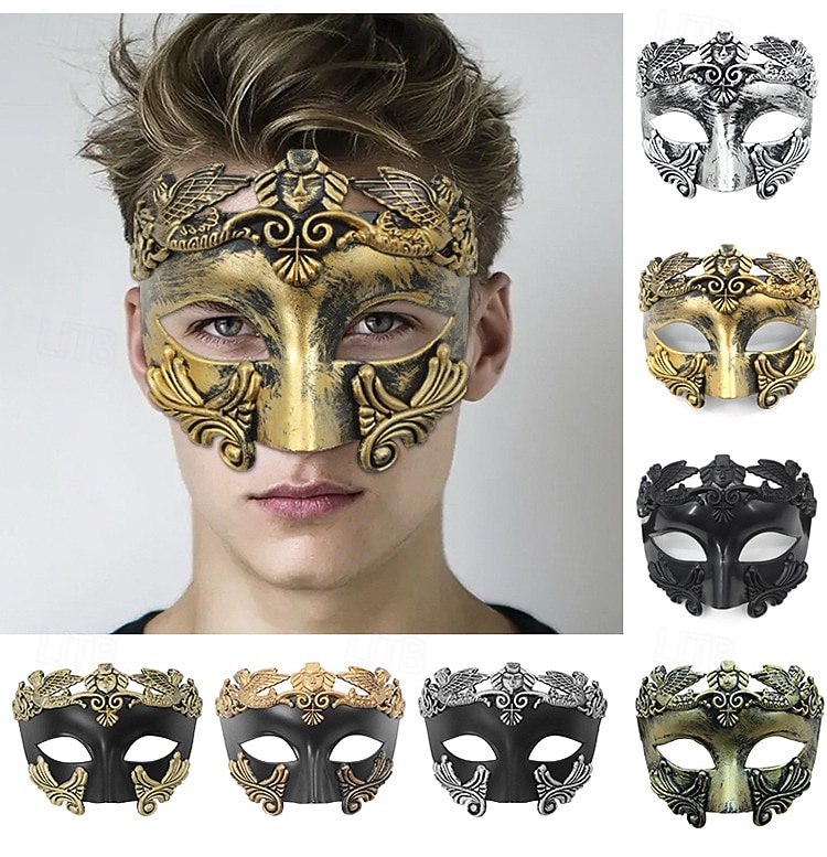 Naisten musta barokkinen venetsialaistyylinen naamiaismaski - kultakoristeinen karnevaalipukutarvike Venetsian festivaalille Mardi Grasille cosplaylle ja naamiaisjuhlille 2026 - $14.99 –P3