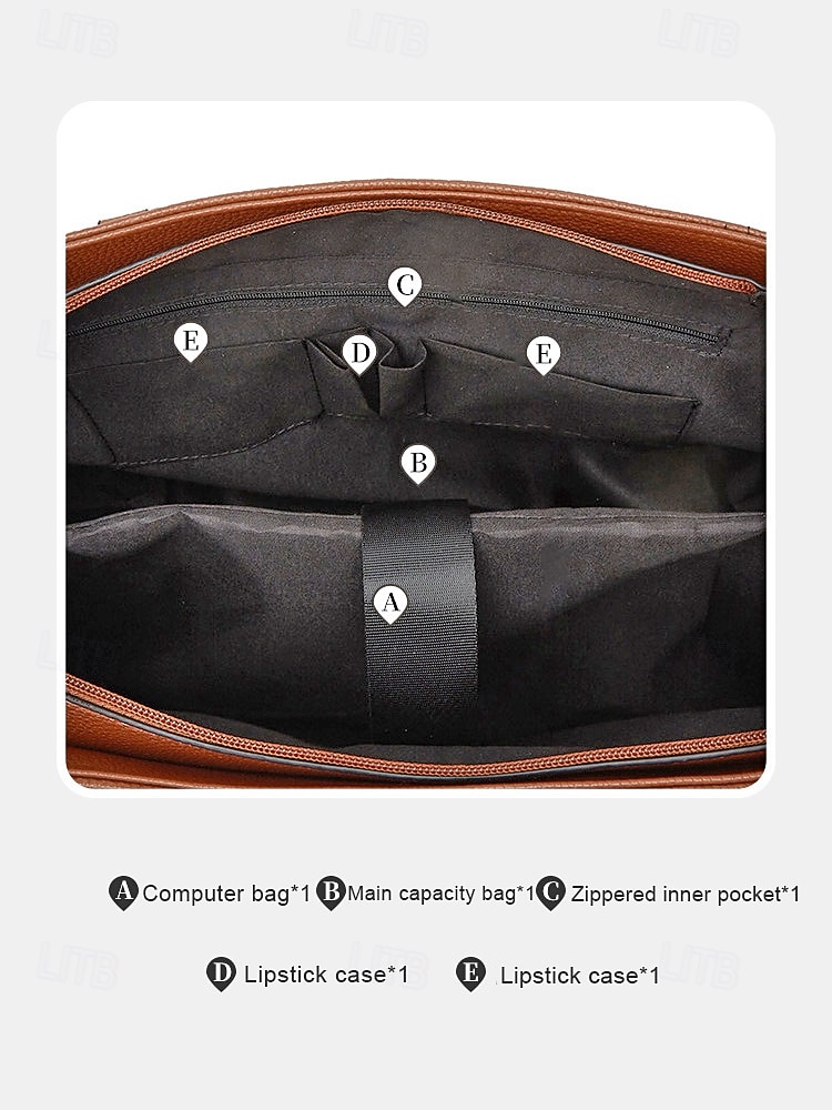 Women's Faux Leather Tote Bag with Adjustable Shoulder Strap, Large Capacity, Waterproof, Multiple Colors - Perfect for Weekend Getaways and Daily Commute 2026 - $42.99 –P11