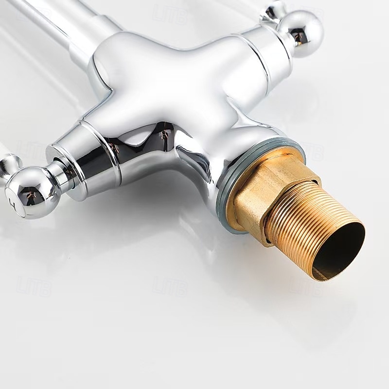 Waschbeckenarmatur - Klassisch Antikes Messing Mittelset Zwei Griffe Ein LochBath Taps 2026 - $178.99 –P3
