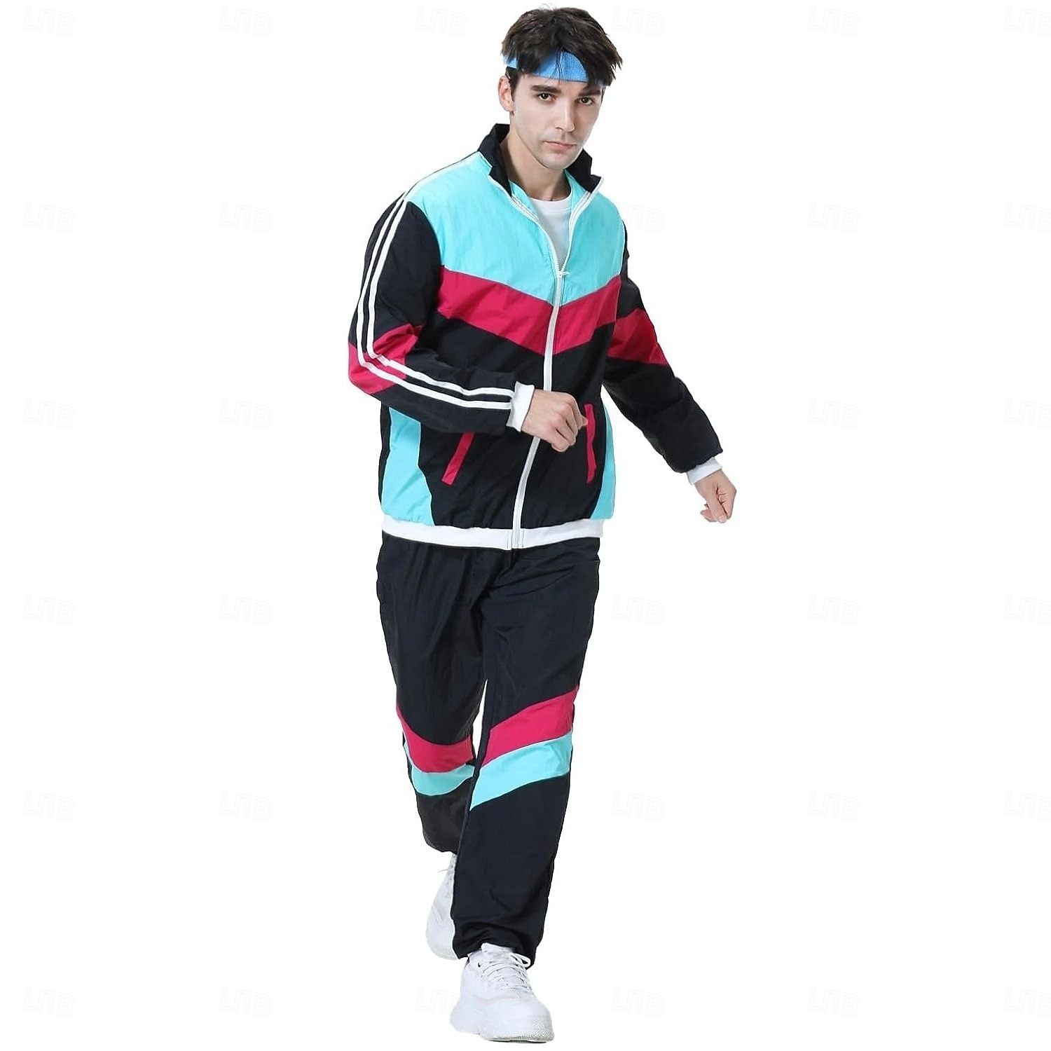 Retro Vintage 1980er HipHop Outfits Zubehörset Sportbekleidung mit Zubehör langarm Disco Kostüm Herren Damen Karnevalskostüm Halloween Karneval Neujahr Pride Parade Pride-Monat Erwachsene Weitere 2026 - $68.99 –P7