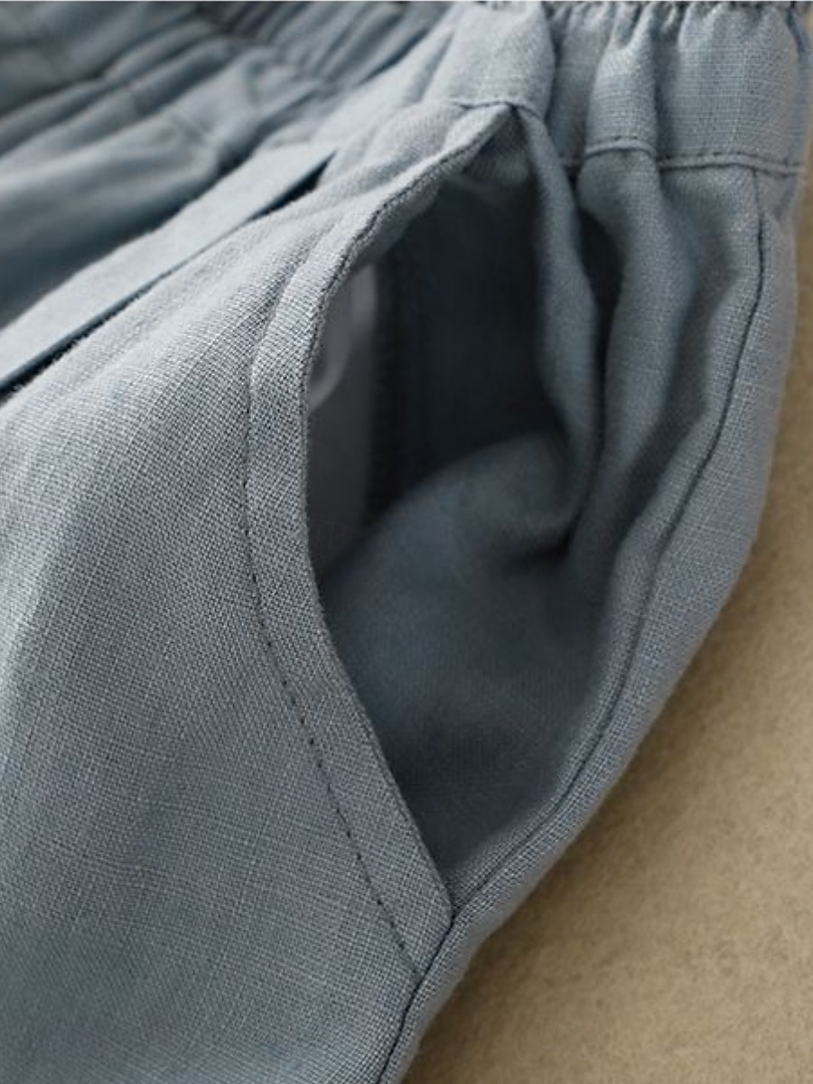 Women's Capri Pants Shorts Summer Shorts Beach Shorts Vacation Basic Casual Full Length High Waist Plain Pocket Wide Leg Elastic Waistband Quick Dry Soft Comfortable Stretchy Beach Holiday Blue Black 2026 - $22.99 –P10