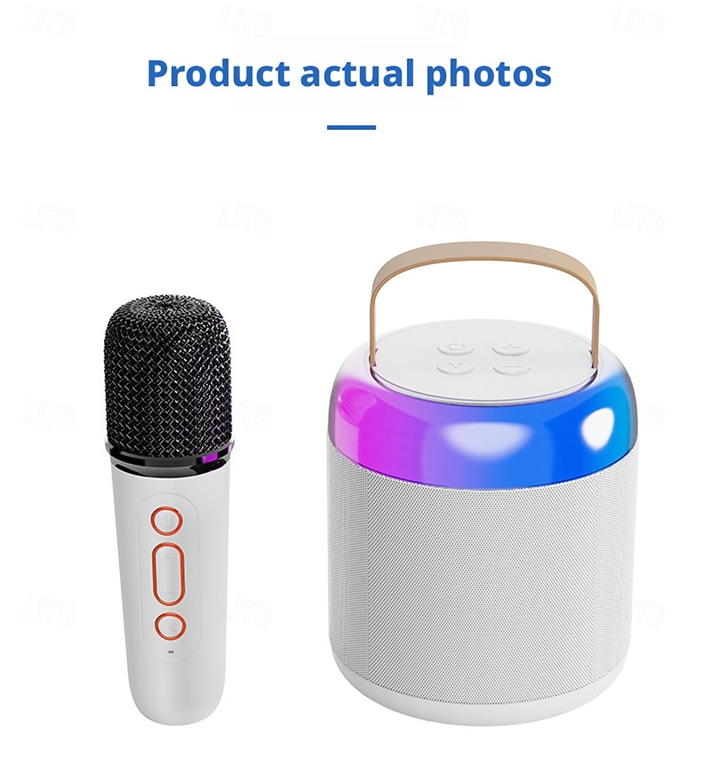 Karaoke Machine with Two Microphones An Ambient Light A 1200mAh Lithium Battery 1-10W Output Power and A Battery Life of Approximately 8-10 Hours A Portable Speaker Valentine's Day Gift 2026 - $35.99 –P15