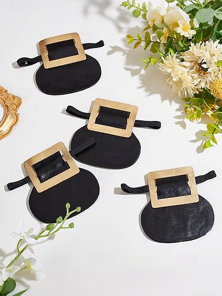 Schuhüberzüge für Herren zum St. Patrick's Day, schwarze Gamaschen aus Kunstleder mit goldener Schnalle, elastische Überzüge zum Hineinschlüpfen, Accessoires für Koboldkostüme zum irischen Fest, zur Parade und für Partys 2026 - $11.99 –P7
