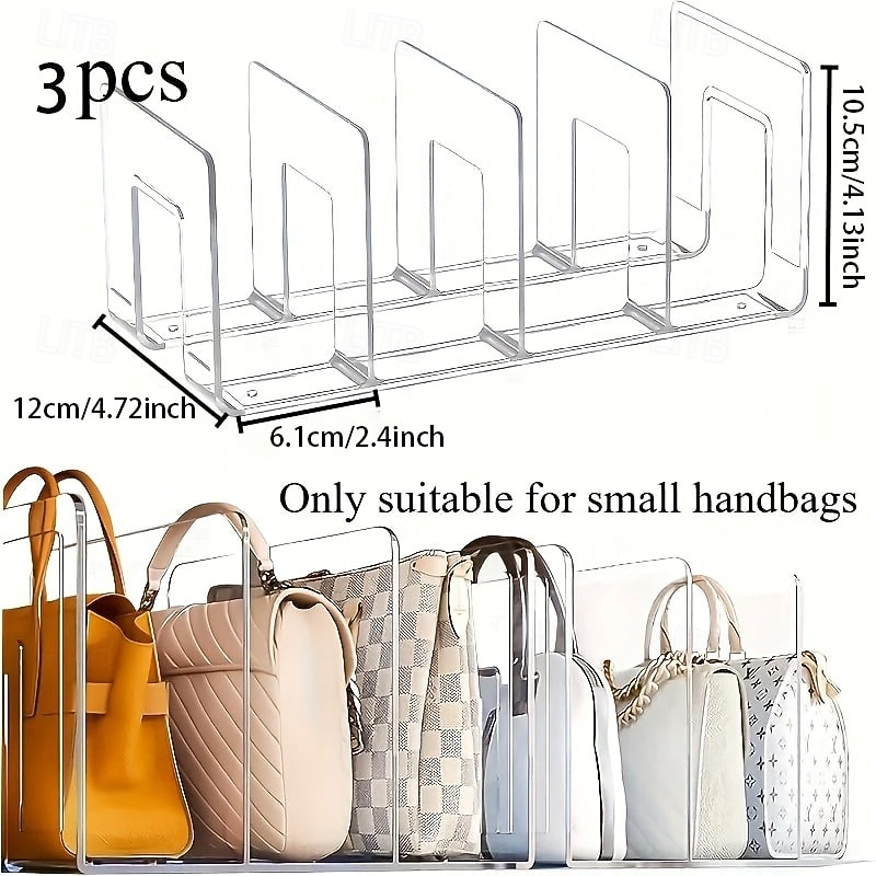 Organizzatore per armadio in acrilico da 3 pezzi - divisori trasparenti con 3 scomparti/4 griglie per l'organizzazione e l'esposizione del guardaroba, organizzatori per armadio e contenitori per del 2026 a $19.99 –P2