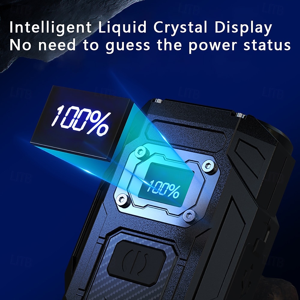 Latarka COB LED o dużej jasności z akumulatorem 1200 mAh, magnetycznym powerbankiem, cyfrowym wyświetlaczem poziomu naładowania baterii, oświetleniem wielotrybowym z klipsem, konstrukcją ABS do 2026 - $17.99 –P3