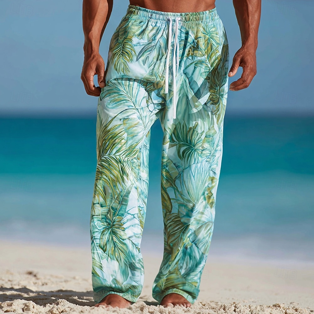 Ανδρικά Φοινικόπτερος Δέντρο καρύδας Τροπικά φυτά Παντελόνια Casual παντελόνι Φαρδύ παντελόνι Μεσαία Μέση Χαβανέζα ΕΞΩΤΕΡΙΚΟΥ ΧΩΡΟΥ Διακοπές Ρούχα παραλίας 2026 - $27.99 –P1