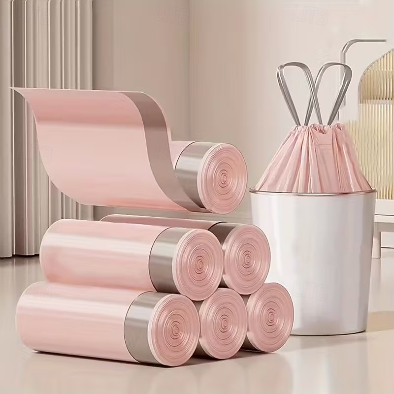 1 рулон/50 сверхпрочных, плотных мусорных мешков на завязках - большие портативные кухонные мусорные мешки для домашнего использования. 2026 - $11.99 –P2