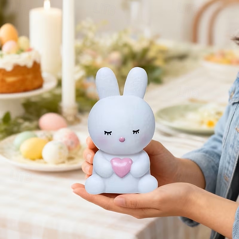 veilleuse lapin de Pâques mignonne, lampe lapin lumineuse à piles, décoration pour la chambre, la table de chevet ou le salon pendant les fêtes de 2026 ? $16.49 –P8