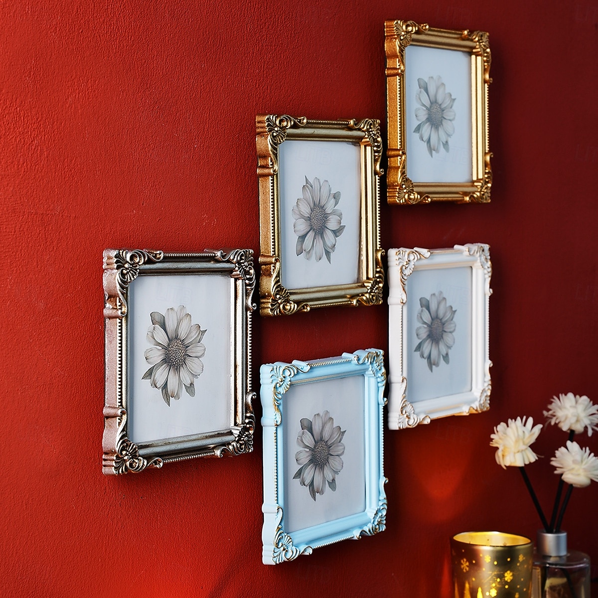 Cadre photo décoratif à motif tridimensionnel de style européen (1 pièce), idéal pour la décoration de photos dans une chambre ou un bureau, accessoire de photographie et décoration murale. de 2026 ? $15.99 –P5