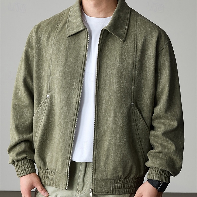 Homme Veste Légère Veste Décontractée Quotidien Extérieur Avec Poches Printemps Automne Uni Streetwear Élégant Col Rabattu Régulier Violet Vert Gris foncé Veste de 2026 ? $53.99 –P11