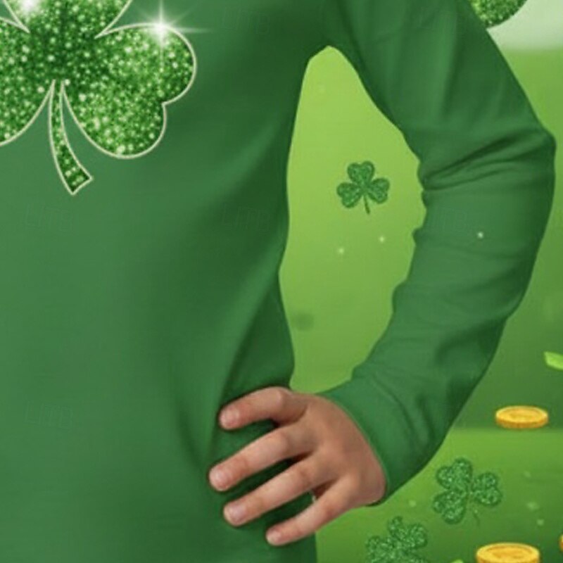St. Paddy's Day Girls' 3D Graphic St. Patrick's Day T shirt Tee Long Sleeve 3D Print Spring Fall Sports Fashion Streetwear Kids 4-12 Years Crew Neck Casual Daily Outdoor Regular Fit 2026 - $15.99 –P2