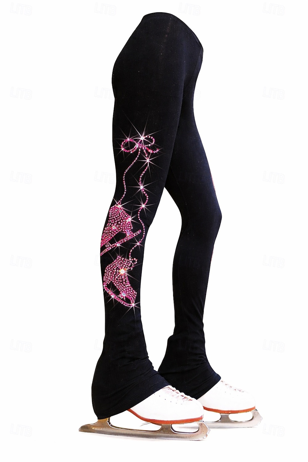 2026年 フィギュアスケート パンツ 女性用 女の子 アイススケート ボトムズ ブラック ピンク ブルー 伸縮性あり 訓練 競技大会 スケートウェア 保温 クリスタル・ラインストーン アイススケート フィギュアスケート  コレクション – $67.99 –P2