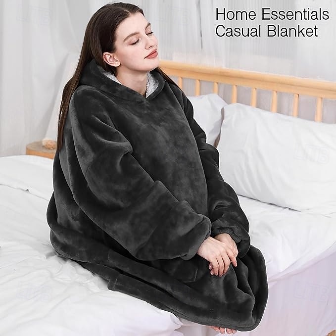Manta vestível com capuz, aconchegante e macia, ideal para adultos. Presente perfeito para mulheres, mães e para ela mesma. Roupa de descanso quentinha e confortável. de 2026 por $41.99 –P4
