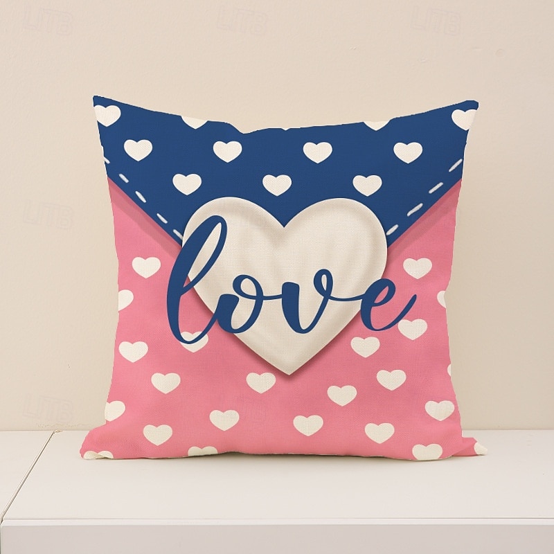 Valentine's Day Pillow Cover, Heart Print Decorative Cushion for Sofa, Bedroom, Living Room, Perfect for Creating a Romantic Holiday Atmosphere, Cozy Accent Pillow for Home Decor 2026 - $13.99 –P8
