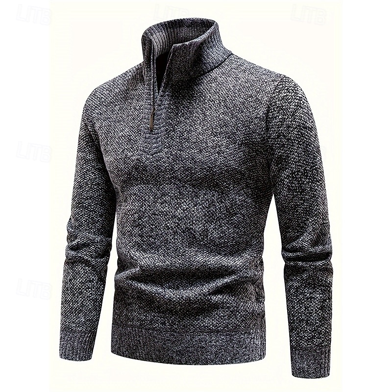 Per uomo Felpa Maglioni con zip a un quarto Maglione a maglia Maglione lavorato a maglia A Coste Maglia Top Regolari Lavorato a maglia Pile Semplice Zip a un quarto Moda Streetwear Casuale del 2026 a $28.99 –P6