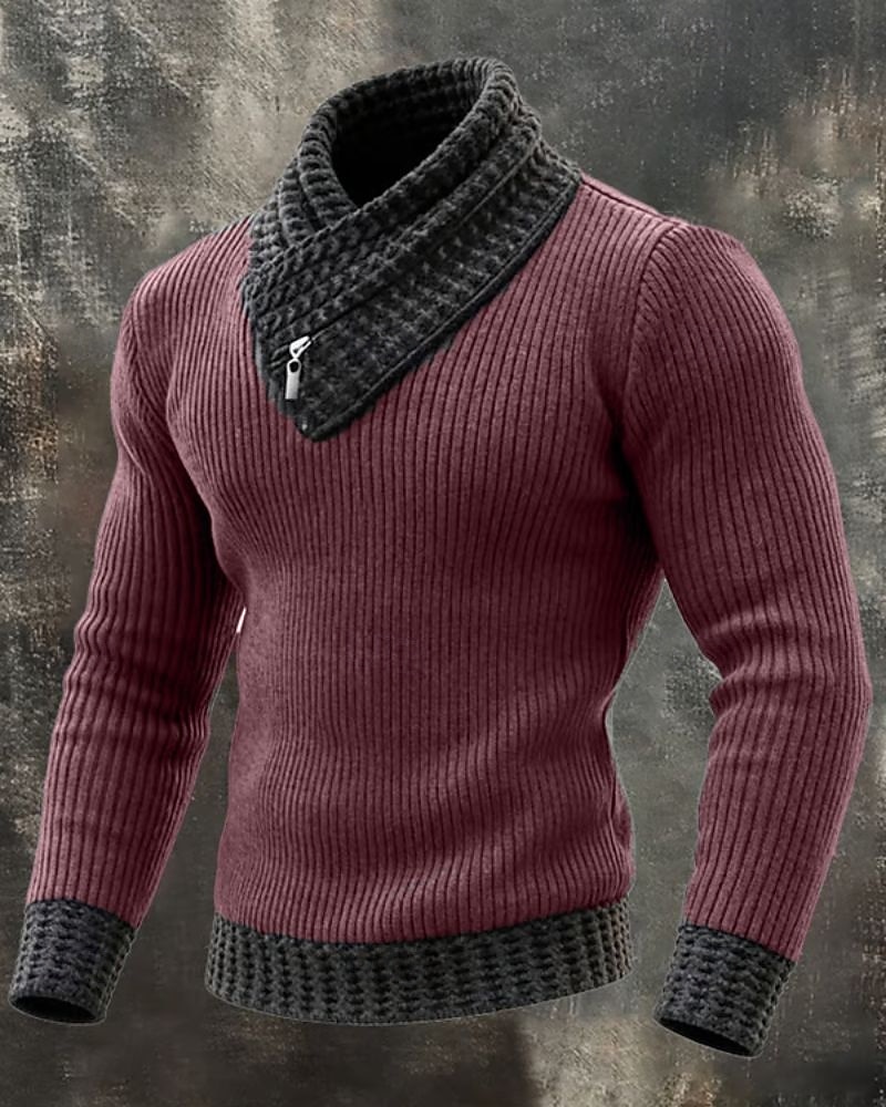 Homens Suéter Pulôver suéter Suéter de malha Estriado Tricotar Tops regulares Tricotado Côr Sólida Gola Alta Moda Roupa de rua Casual Roupa Diária Roupa Outono Outono & inverno Preto Vermelho M L XL de 2026 por $39.99 –P5