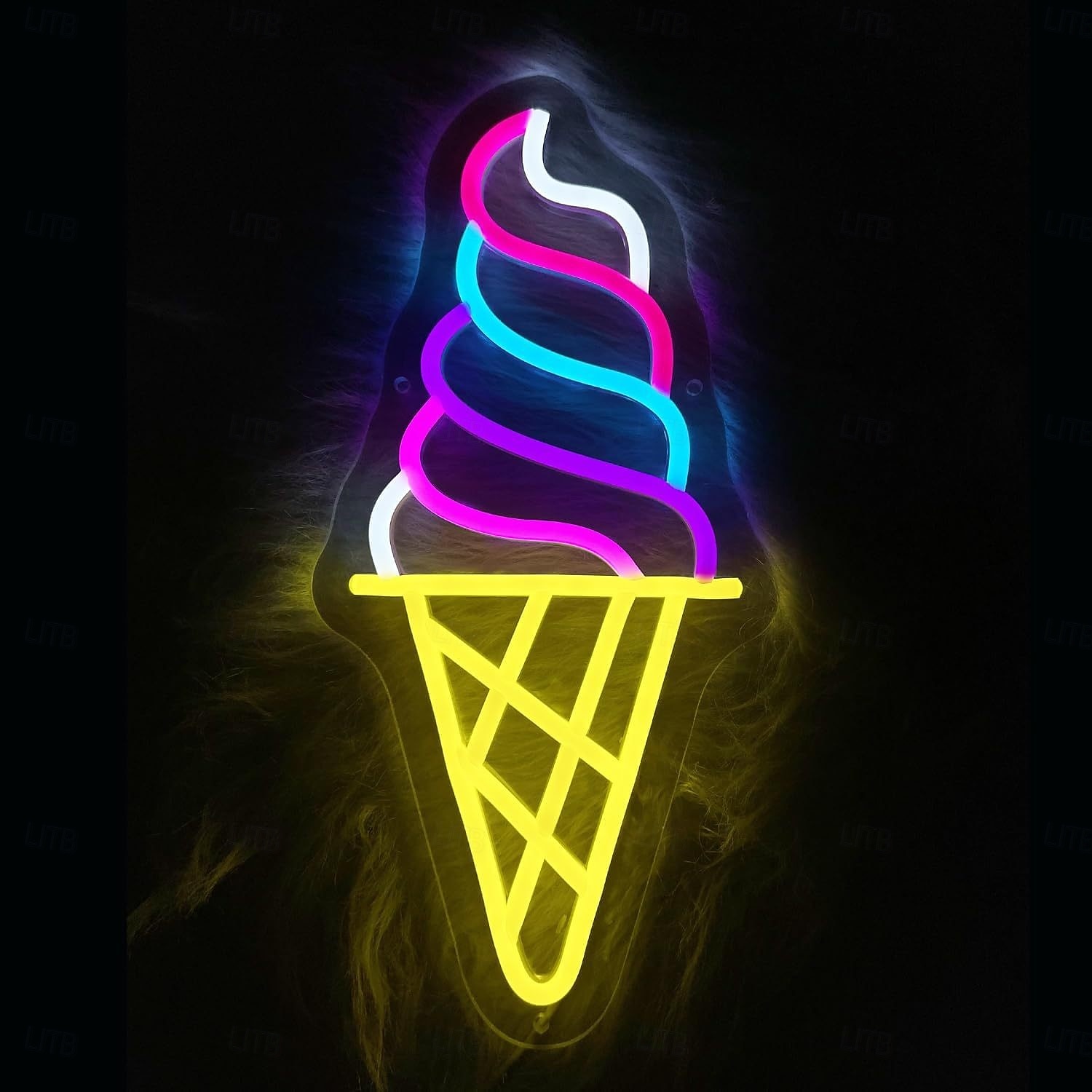 Неоновая вывеска «Мороженое» для украшения стен, с регулируемой яркостью, питанием от USB, светодиодная неоновая вывеска для гостиной, ресторана, магазина мороженого, дня рождения, спальни, бара, 2026 - $25.99 –P9