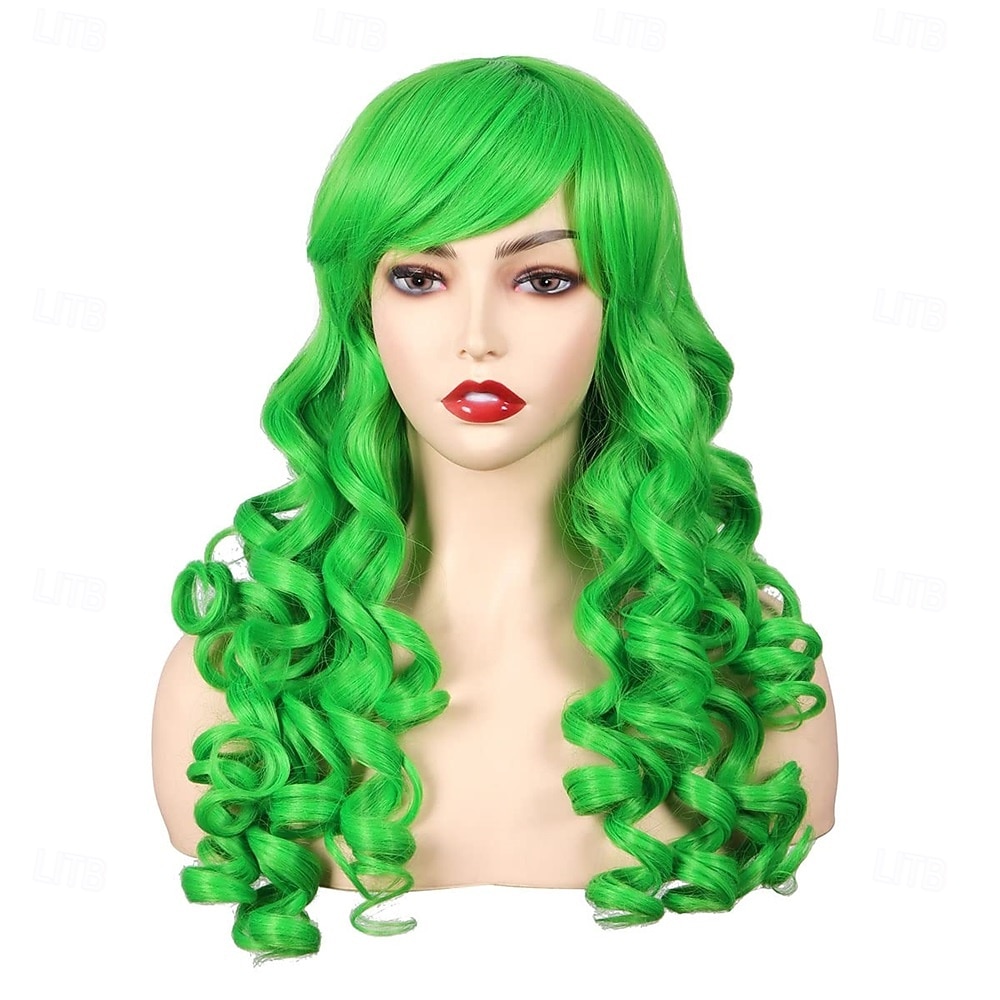 Perucas Verdes Peruca Sintética Cacheada com 2 Rabo de Cavalo Peruca Feita à Máquina Longo Cabelo Sintético Verde Mulheres Festa Natural Verde de 2026 por $33.99 –P6