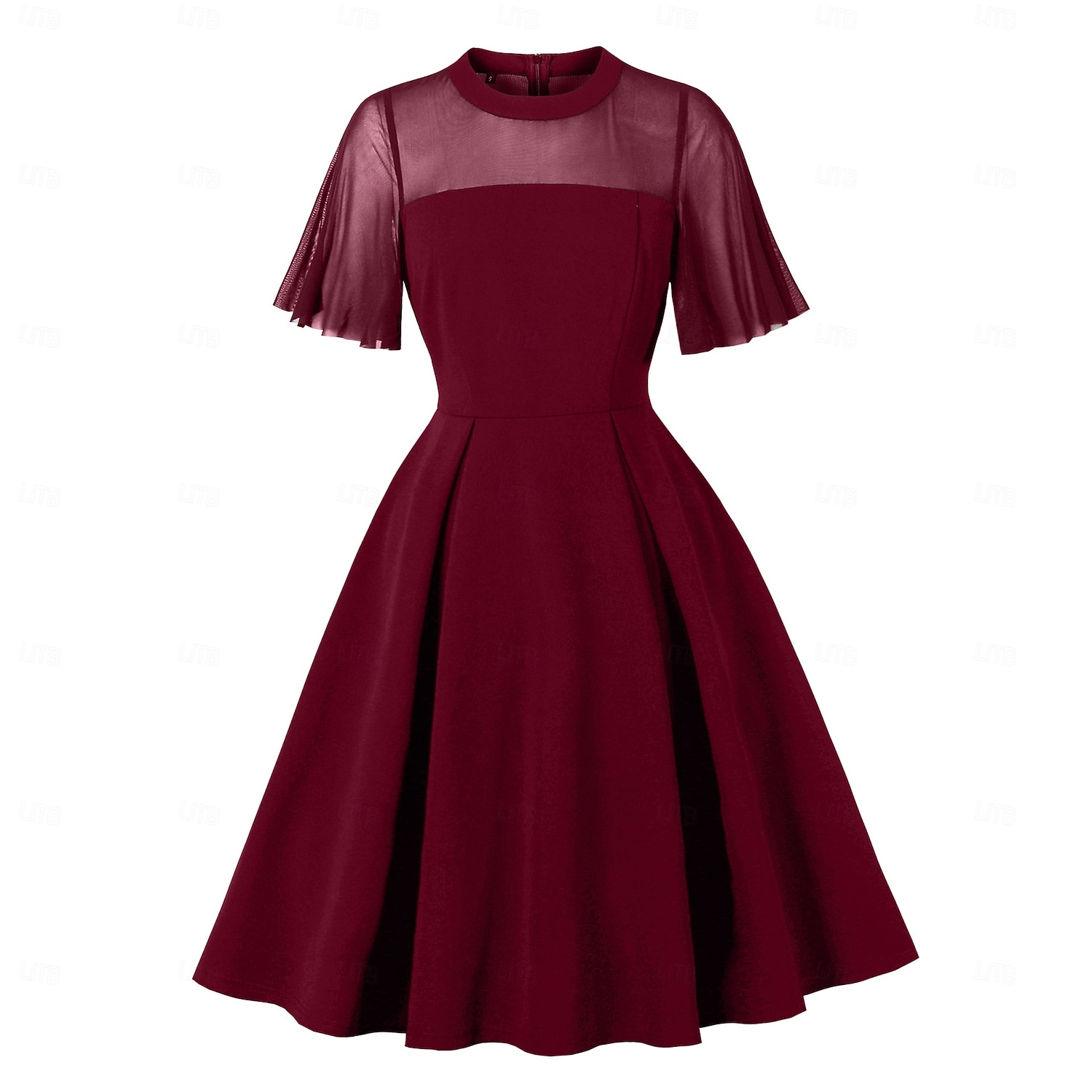 Femtiotal Retro / vintage Klänningar Swing klänning Korta ärmar Ensfärgat Maskeradkläder Dam Karnival Maskerad Dagliga kläder Möhippa Vuxna Klänning 2026 - $43.99 –P9