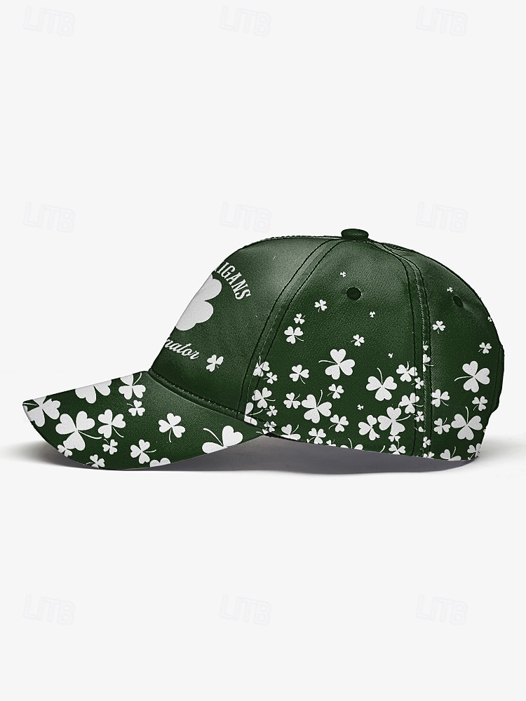 Gorra de poliéster para hombre, "Coordinador de Shenanigans" con estampado de trébol, varios colores, perfecta para el Día de San Patricio y para uso diario. 2026 - $14.99 –P7