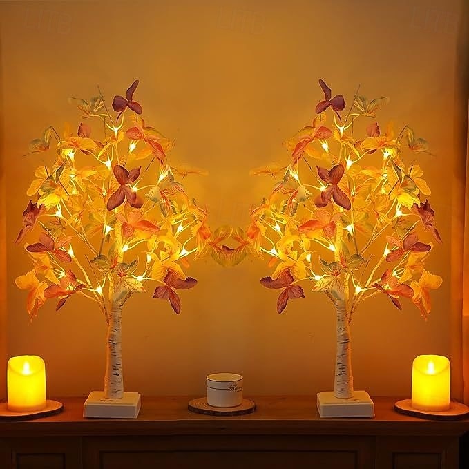 Simulated Butterfly LED Birch Tree Light 60cm-24LEDs AAA Battery USB Dual purpose Indoor Spring and Summer Bedroom Bedhead Living Room Dining Room Party Wedding Atmosphere Decoration Ornament Lights 2026 - $23.99 –P2