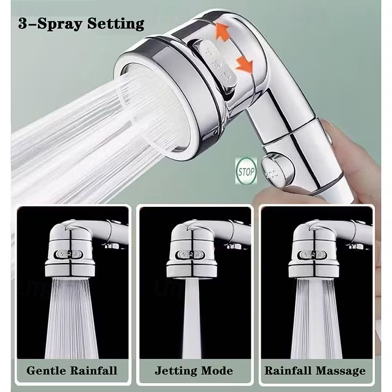 Handheld Shower Head with Adjustable Spray - 304 Stainless Steel Bathroom Faucet Extension, Detachable Hose for Bathtub & Sink, Ergonomic Design for Comfortable Bathing, Durable & Easy to Clean 2026 - $16.99 –P6
