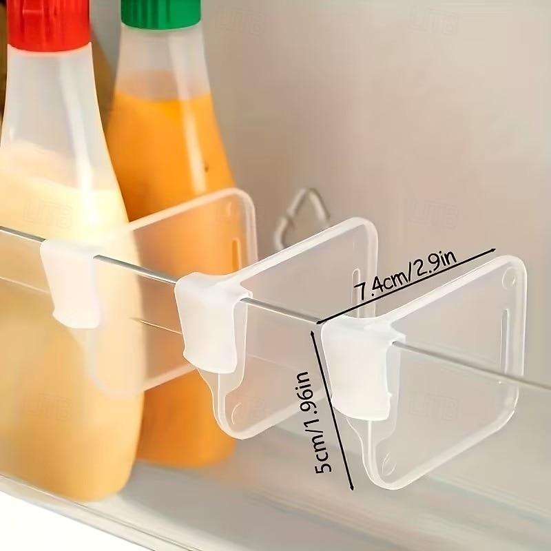 20-pakning justerbare kjøleskapsdelerklips, multifunksjonelle kjøleskapsdørhylleorganisatorer, slitesterke plastskillevegger for tilpasset plasshåndtering 2026 - $9.99 –P2