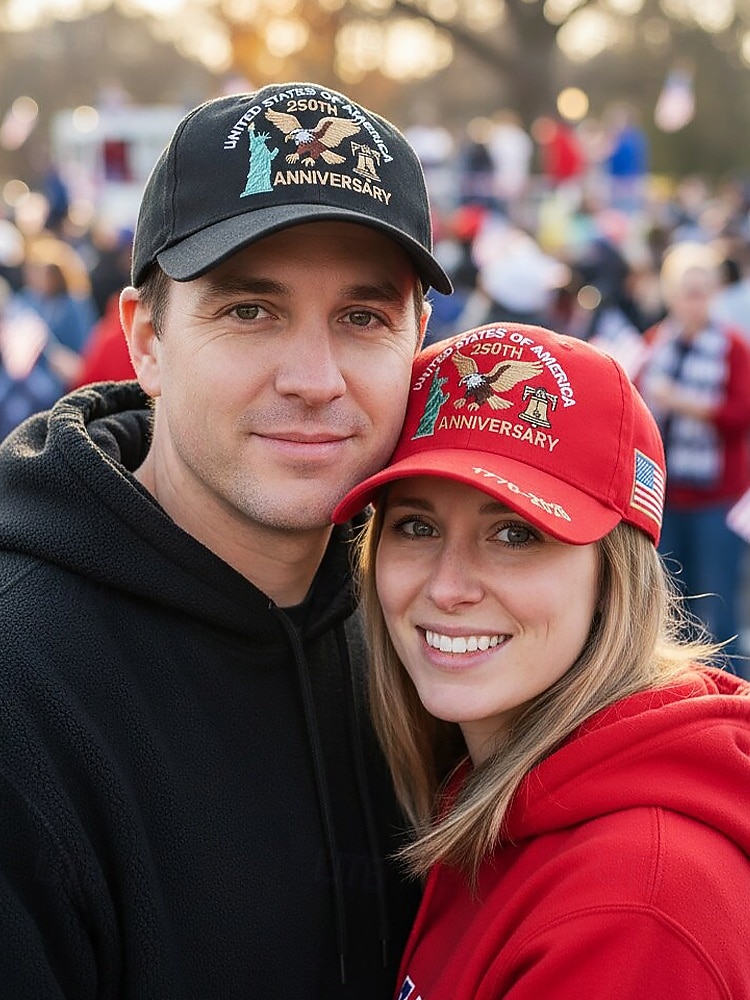 Cappello ricamato da uomo per il 250° anniversario degli Stati Uniti - USA multicolore design patriottico dell'aquila e della Statua della Libertà misura regolabile per celebrazioni all'aperto e del 2026 a $14.99 –P3