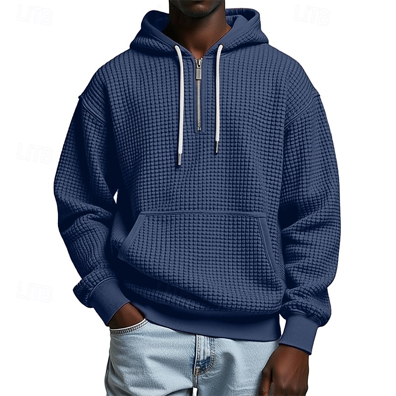 Homme Sweat à capuche Sweat à capuche gaufré Violet Gris Clair À capuche Uni Poche kangourou Texturé Occasionnel Quotidien Sport & Loisir Streetwear Frais Vêtements de sport Printemps & Automne de 2026 ? $34.99 –P4
