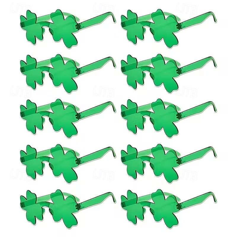 Conjunto de 10 óculos com trevo de quatro folhas verde-irlandês para o Dia de São Patrício - acessórios de festa e fantasias de trevo da sorte. de 2026 por $15.99 –P1