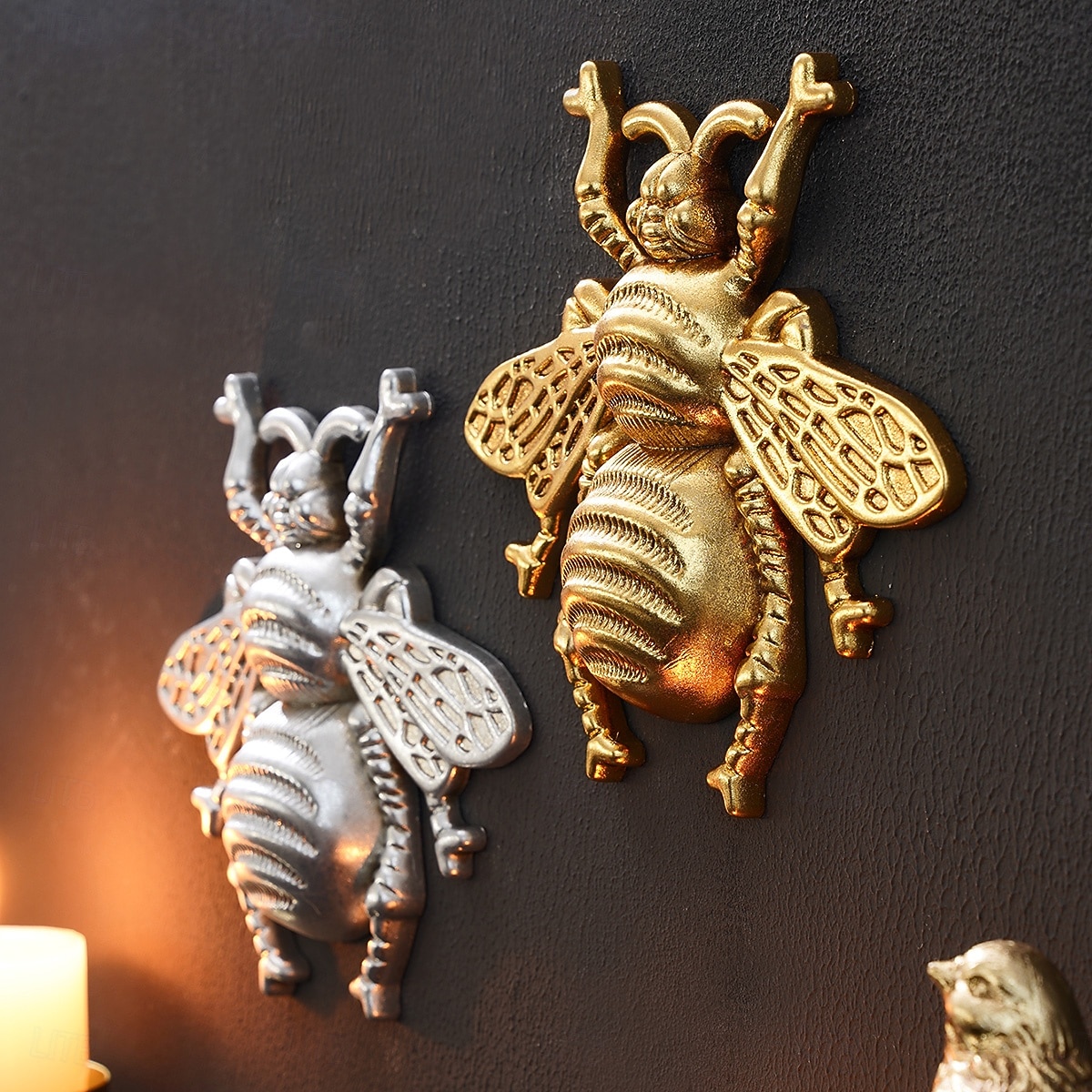 Wanddecoratie van een vliegende bij van hars, een uniek hangend ornament met insectenthema, perfect voor feestdecoratie, kamerdecoratie, woonaccessoires en wanddecoratie met een natuurlijke 2026 - $21.99 –P5