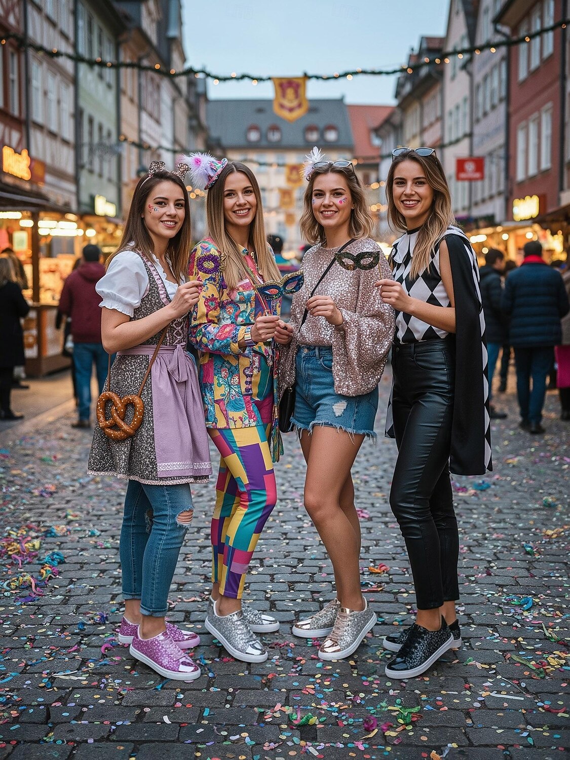 2026年 ウィメンズ・マルディグラ・ゴールドグリッターのスパークリースニーカー、メタリックトーキャップ付き – カーニバル、ニューイヤーズイブ  カジュアルグラム用のブリングレースアップフラットシューズ  コレクション – $34.99 –P7