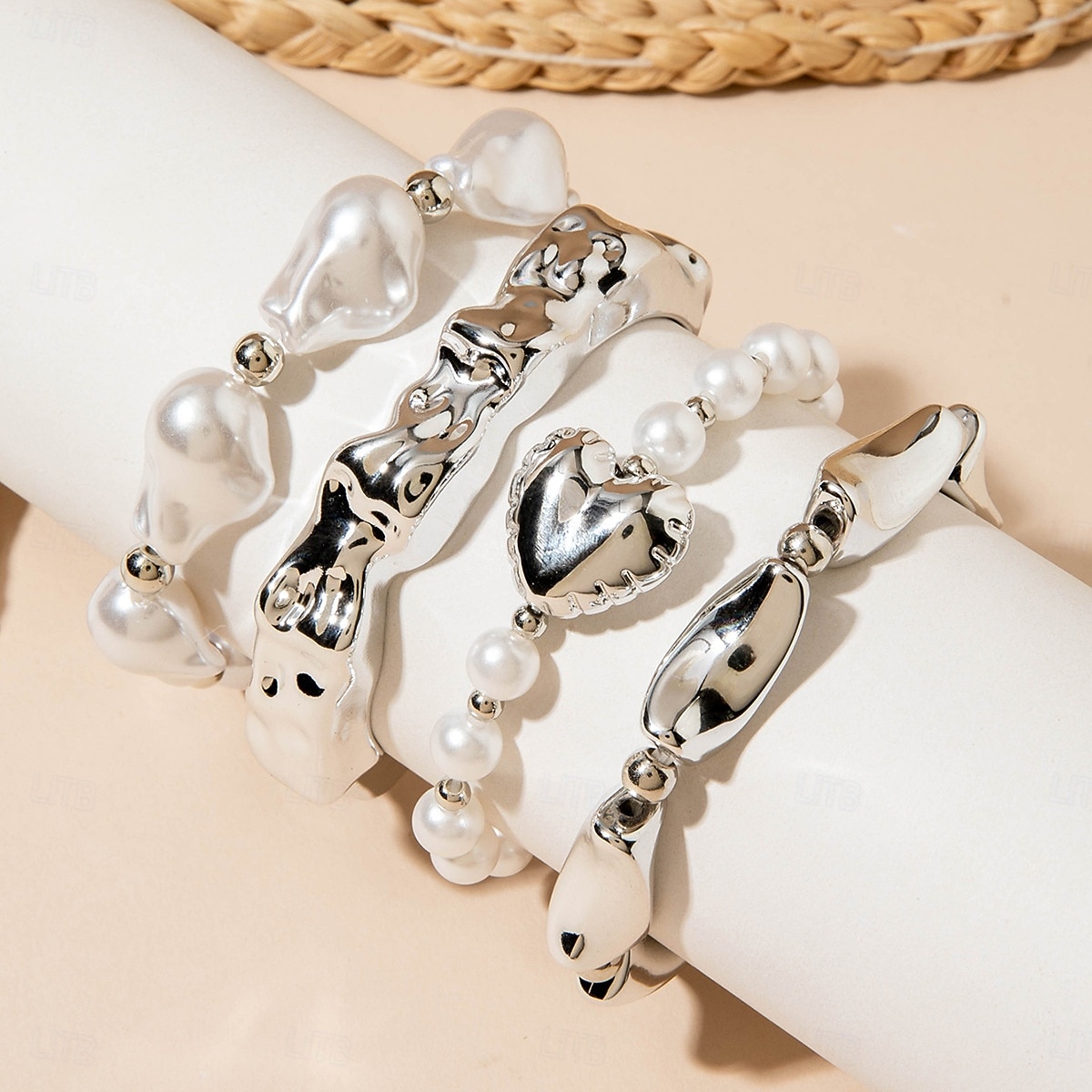 Samba Kiegészítők Boho Arany Színű Rétegezhető Karkötők - Műgyöngyök Széles Karperecek és Geometrikus Charm Bangle Nőknek Előadás Jelmez 2026 - $9.49 –P7