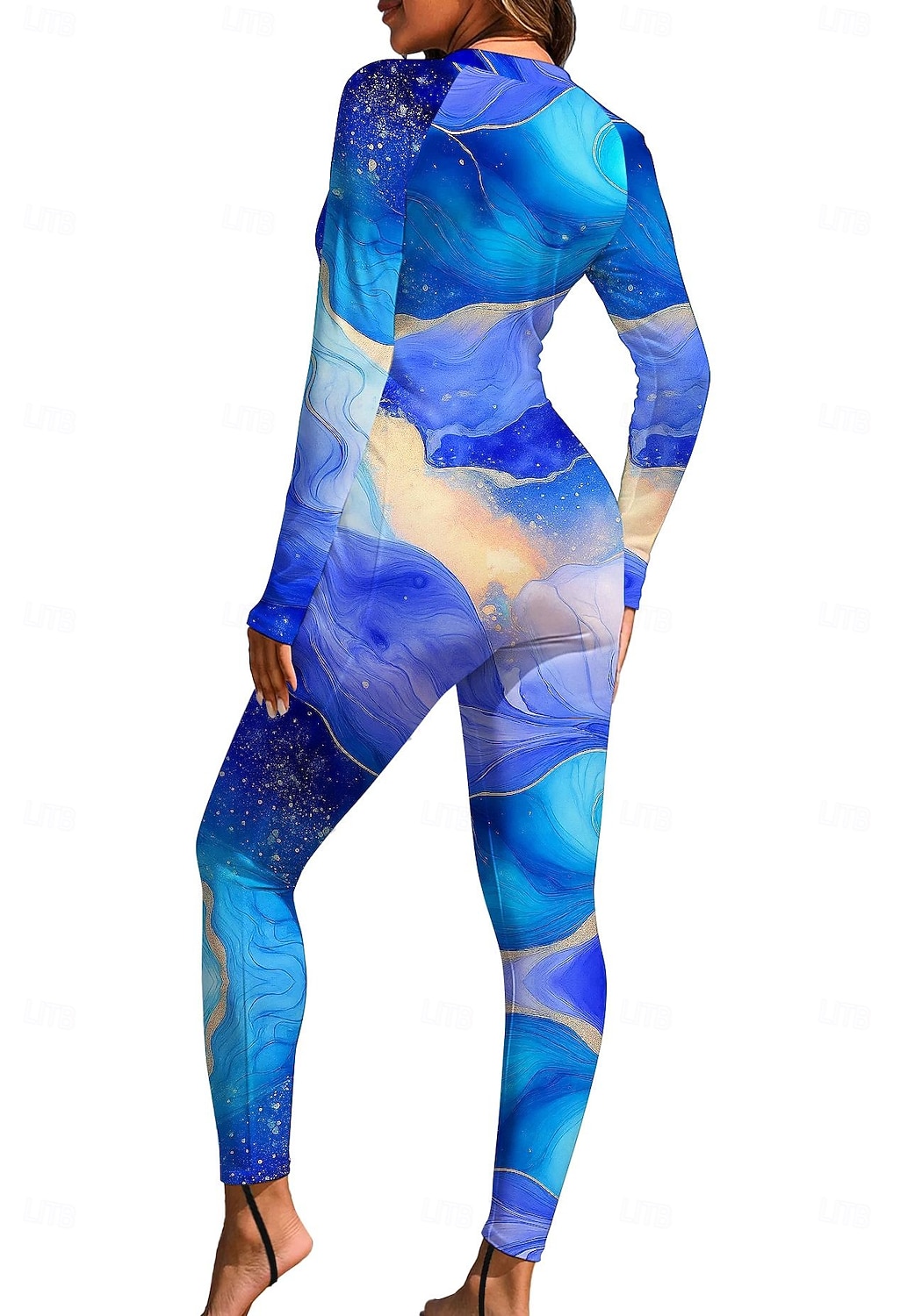 Dam Normal Rash-guards Helkroppsutslagskydd Baddräkt Marmor med inbyggd BH Dragkedja fram UV Solskydd Fullständig Täckning UPF50+ Långärmad Heltäckande Badkläder Baddräkt Surfing Paddling Strand 2026 - $49.99 –P2